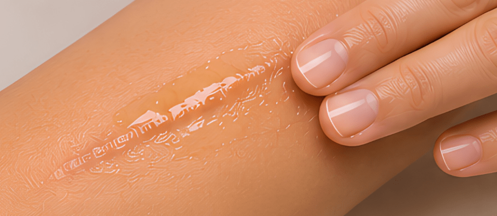 Apply the oil directly on the scar.