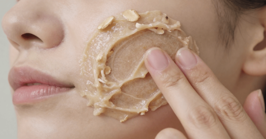 Gentle circular massage on skin.