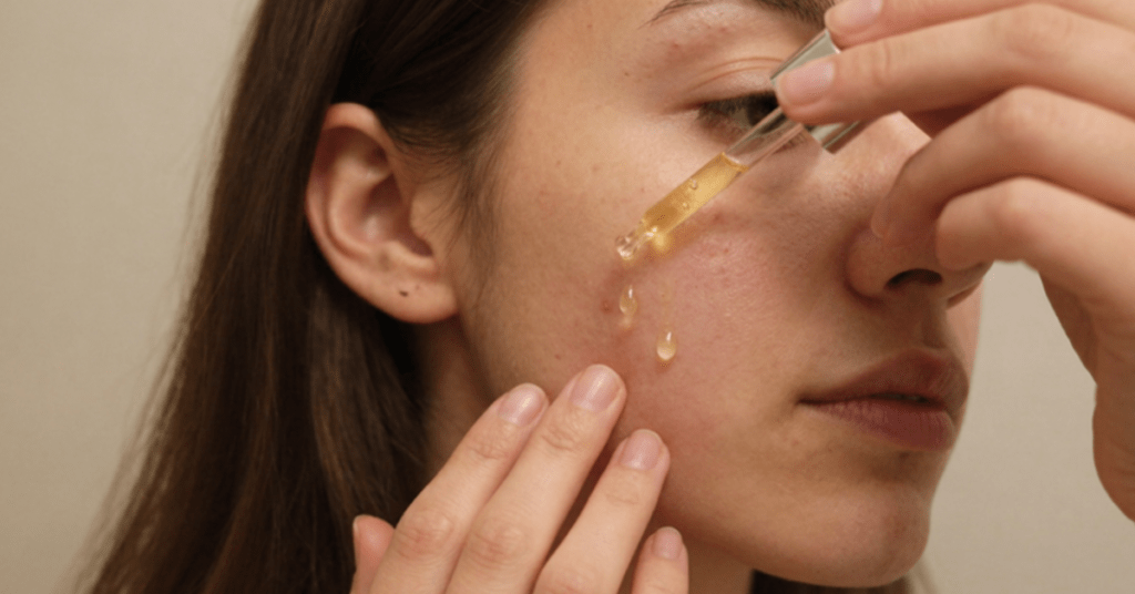 Apply 2-3 drops to acne-prone areas Apply 2-3 drops to acne-prone areas