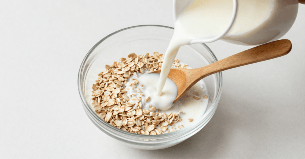 Pour in the milk and stir well until the mixture forms a smooth, even paste.