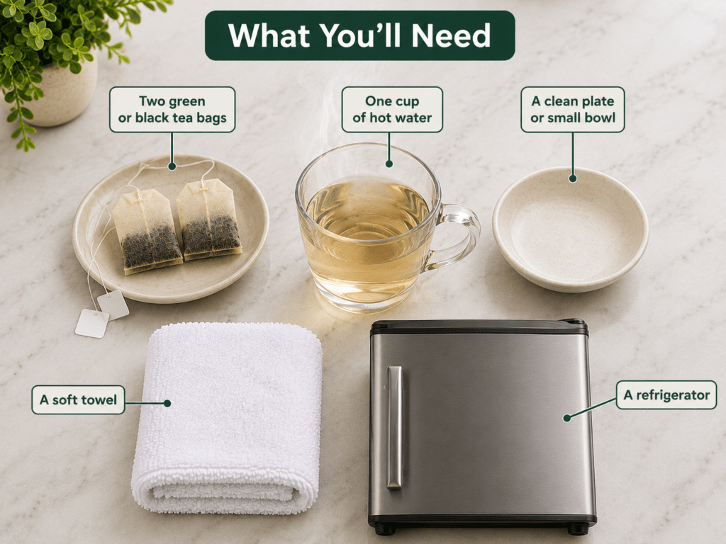 Caffeine-Infused Tea Bag Compress 