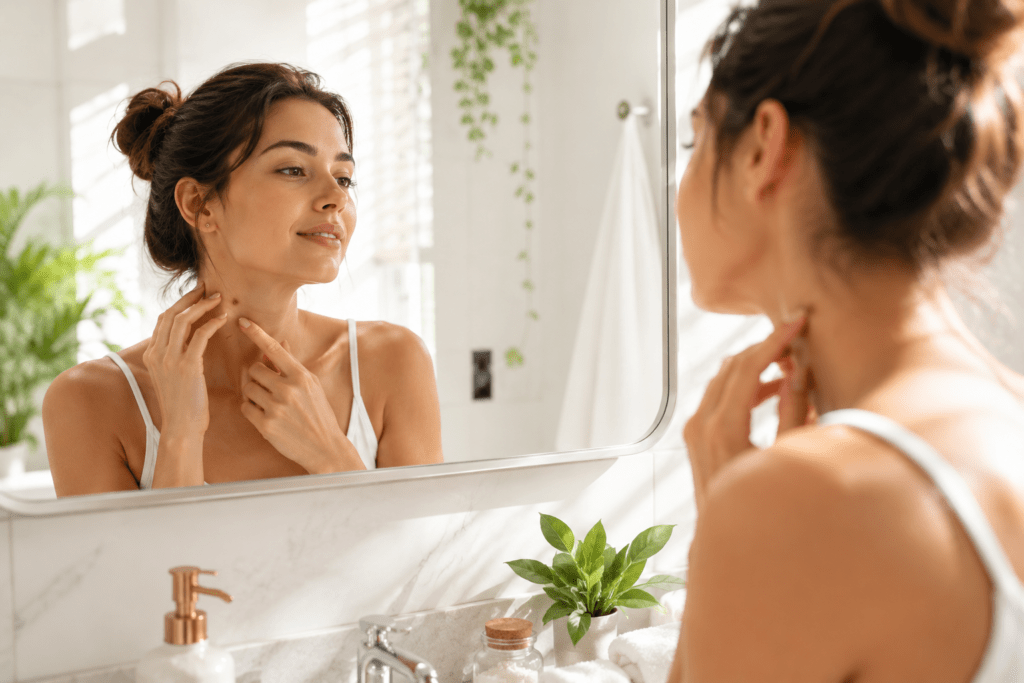 Morning refresh in a serene bathroom