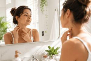 Morning refresh in a serene bathroom