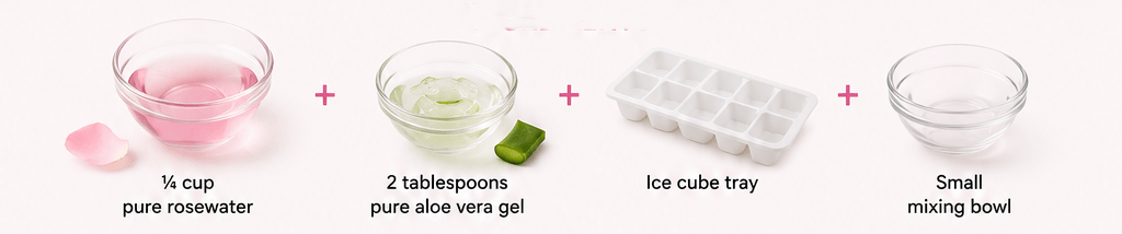 Soothing Rosewater and Aloe Vera Ice Cubes