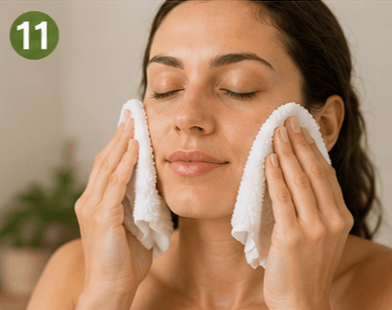 Step 11-Pat the Skin Dry