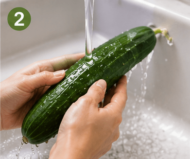 Step 2- Wash the Cucumber or Potato