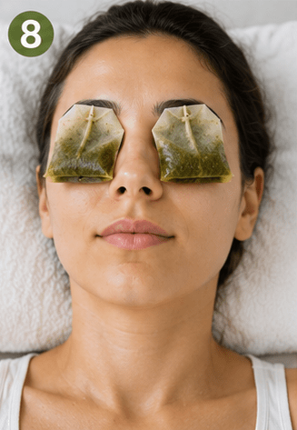 Step 8- Apply Over Closed Eyes