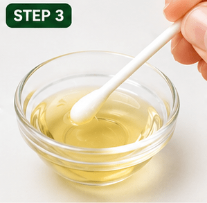 Step 3: Dip a cotton swab into the diluted mixture. 