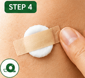 Step 4: Secure it with medical tape or a bandage to keep it in place. 