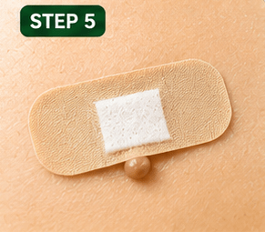 Step 5: Allow it to absorb naturally. You may cover the area with a small bandage if desired. 
