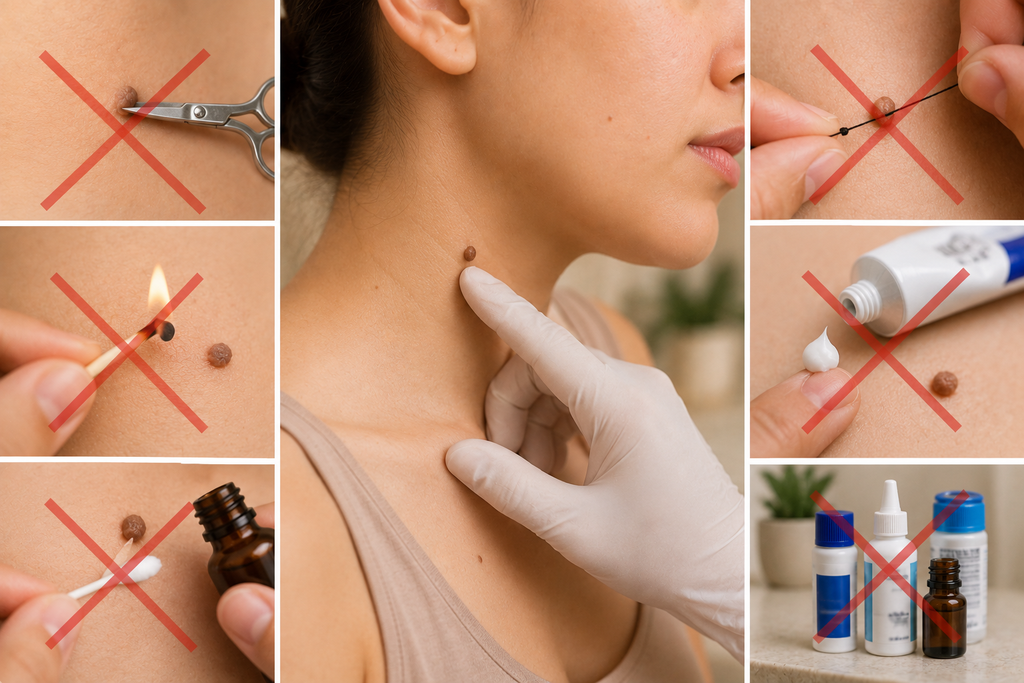 Avoid removing growths at home