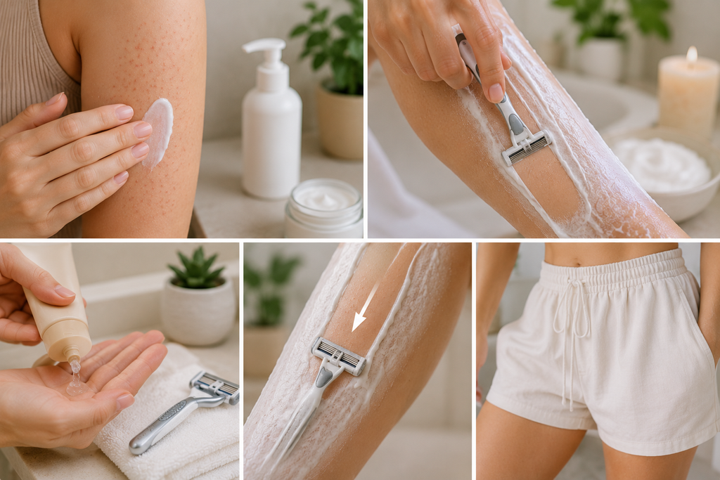 Moisturize rough skin and shave with care