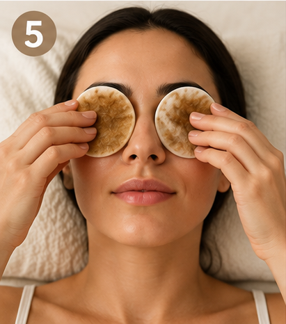 Step 5- Apply Over Closed Eyes